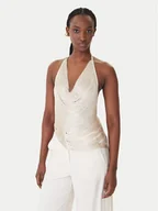 Koszulki i topy damskie - Patrizia Pepe Top 8F0113/J406-W409 Beżowy Regular Fit - miniaturka - grafika 1