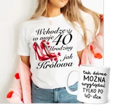 Koszulki i topy damskie - Damska koszulka na 40 urodziny - zestaw na prezent na 40 - miniaturka - grafika 1