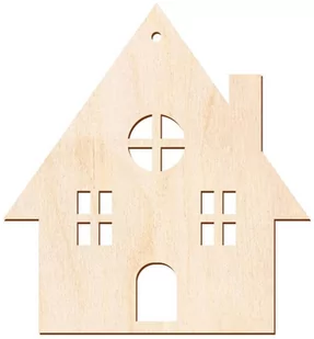Zawieszka drewniana Domek - 9,5 cm - 1 szt. - Ozdoby bożonarodzeniowe - miniaturka - grafika 1