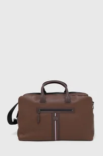 Tommy Hilfiger torba skórzana kolor brązowy - Torby podróżne - miniaturka - grafika 1