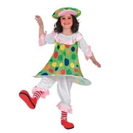 Stroje karnawałowe - Strój kolorowej dziewczynki klaun, rozmiar 116 - miniaturka - grafika 1