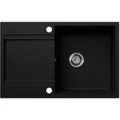Zlewozmywaki - EOS Zlewozmywak granitowy GIOKO z ociekaczem (czarny brokat srebrny) - miniaturka - grafika 1