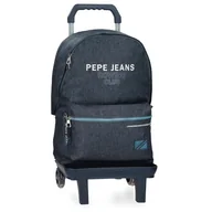 Plecaki szkolne i tornistry - Pepe Jeans Edmon Plecak szkolny z wózkiem Niebieski 31x44x17,5 cm Poliester 23,87L by Joumma Bags, niebieski, plecak szkolny na kółkach - miniaturka - grafika 1