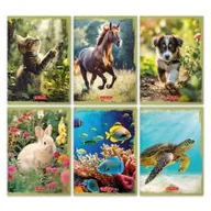Zeszyty szkolne - Herlitz Zeszyt A5 Animals (mix wzorów) linia 32 kartek - miniaturka - grafika 1