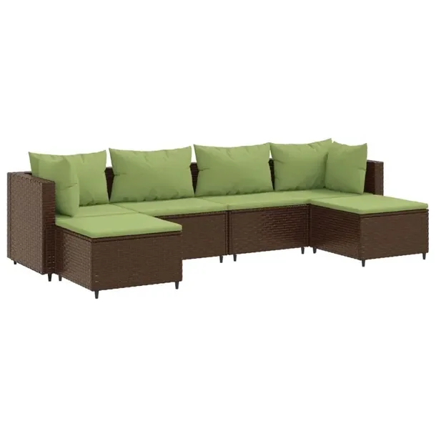 Modułowy zestaw wypoczynkowy z rattanu PE brązowy 63x63x57,5 cm
