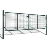 Ogrodzenia - vidaxl Brama ogrodzeniowa 289x100 cm / 306x150 stalowa, zieleń - miniaturka - grafika 1