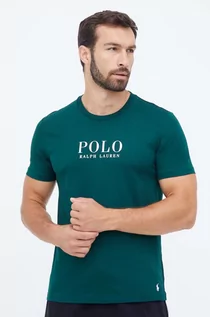 Piżamy męskie - Polo Ralph Lauren t-shirt piżamowy bawełniany kolor zielony z nadrukiem - grafika 1