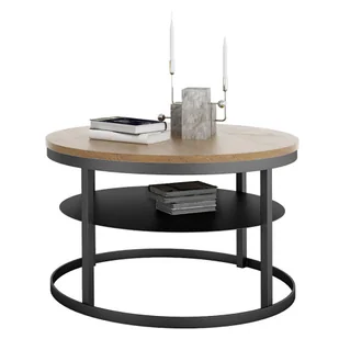 Stolik kawowy z metalową półką czarny + dąb lancelot W4-Z52 - Ławy i stoliki kawowe Stolik kawowy z metalową półką czarny + dąb lancelot W4-Z52 - Ławy i stoliki kawowe - miniaturka - grafika 1