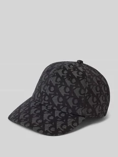 Czapka z daszkiem z fakturowanym wzorem z logo - Czapki damskie - miniaturka - grafika 1