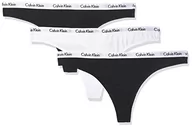 Majtki damskie - Calvin Klein Thong 3pk Stringi Kobiety, Black/White/Black, S - miniaturka - grafika 1