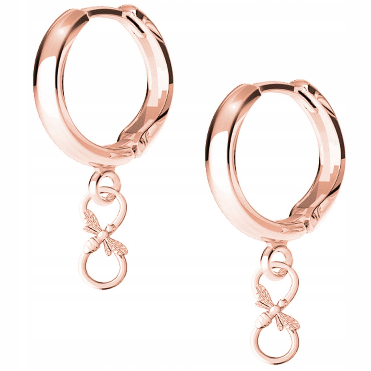 Kolczyki Nieskończoność różowe złoto 925