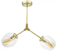 Lampy sufitowe - MLAMP Loft LAMPA sufitowa ELM1962/2 GOLD-TR MLAMP modernistyczna OPRAWA szklany plafon regulowany chemistry złoty przezroczysty ELM1962/2 GOLD-TR - miniaturka - grafika 1