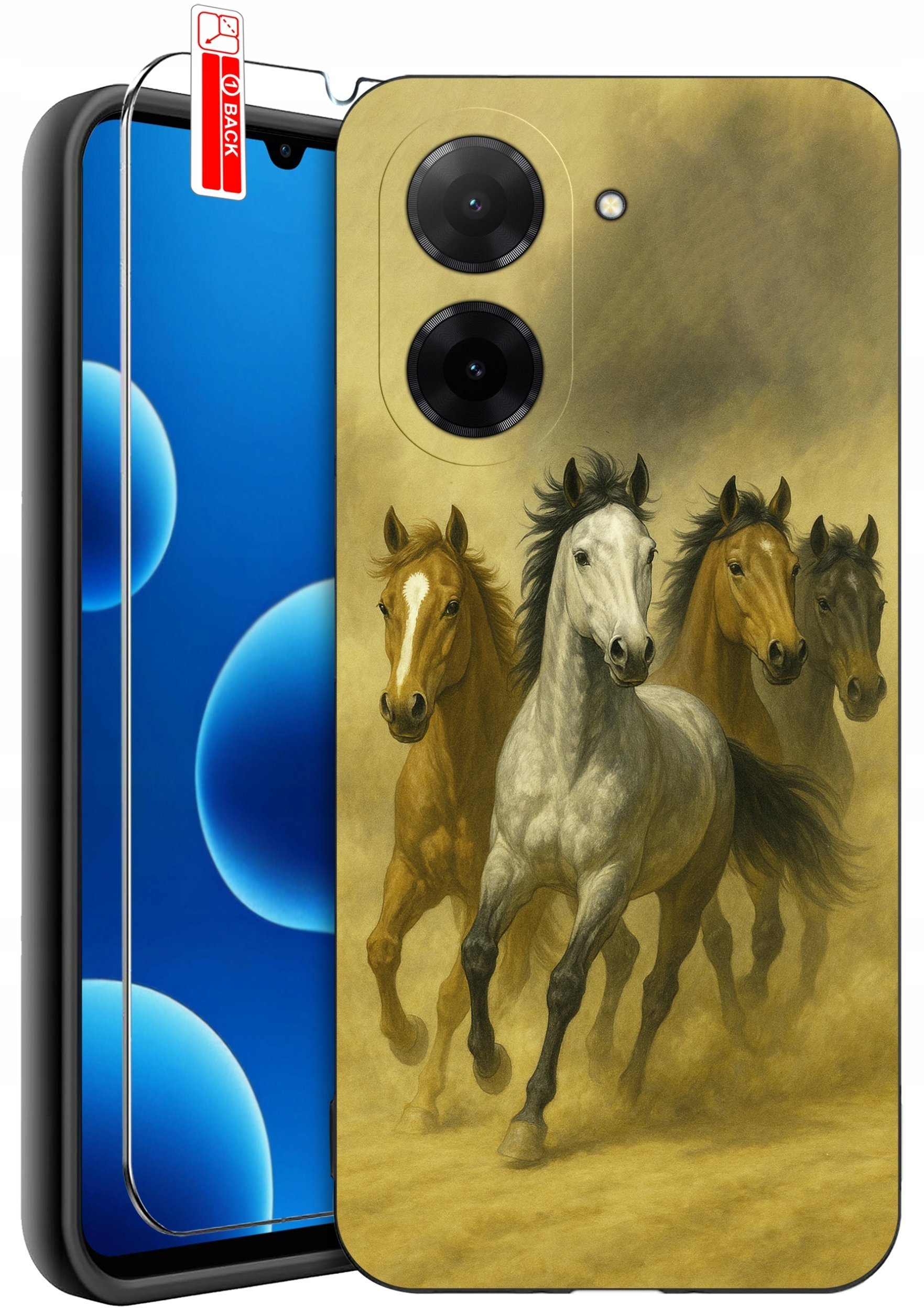 ETUI do Xiaomi Redmi A5 WZORY SILIKONOWE MATT CASE + SZKŁO 9H