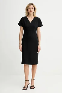 Calvin Klein sukienka kolor czarny midi prosta LV044D064G - Sukienki - miniaturka - grafika 1