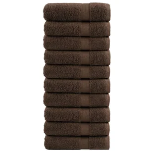 vidaXL Ręczniki kąpielowe, premium, 10 szt., brązowe, 100x150 cm - Ręczniki - miniaturka - grafika 1