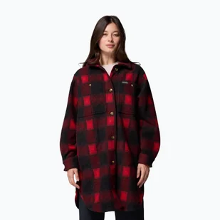Koszula damska Columbia Wildbest Venture Long Fleece Coat mountain red blurred ombre - Koszule damskie - miniaturka - grafika 1