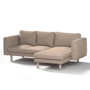Dekoria pl pl Pokrowiec na sofę Norsborg 3-osobową z szezlongiem beżowo-szary 231 x 88/157 x 85 cm Etna 1026-705-09 - Pokrowce na meble - miniaturka - grafika 1
