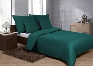 Pościel - Pościel 5 el. satynowa 220x200 Gold ciemnozielona Matex - miniaturka - grafika 1