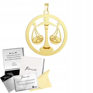 Zawieszka Złota Znak Zodiaku WAGA Srebro 925 Prezent Dedykacja Gratis - Wisiorki - miniaturka - grafika 1