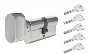 Wkładka antywłamaniowa ABUS X12 35G/35 nikiel z gałką, 5 kluczy nawiercanych, klasa 6.D - Zamki i wkładki - miniaturka - grafika 1