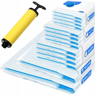 WORKI PRÓŻNIOWE TORBY NA UBRANIA ZESTAW 14szt -5 ROZMIARÓW- +POMPKA - Pokrowce na ubrania - miniaturka - grafika 1