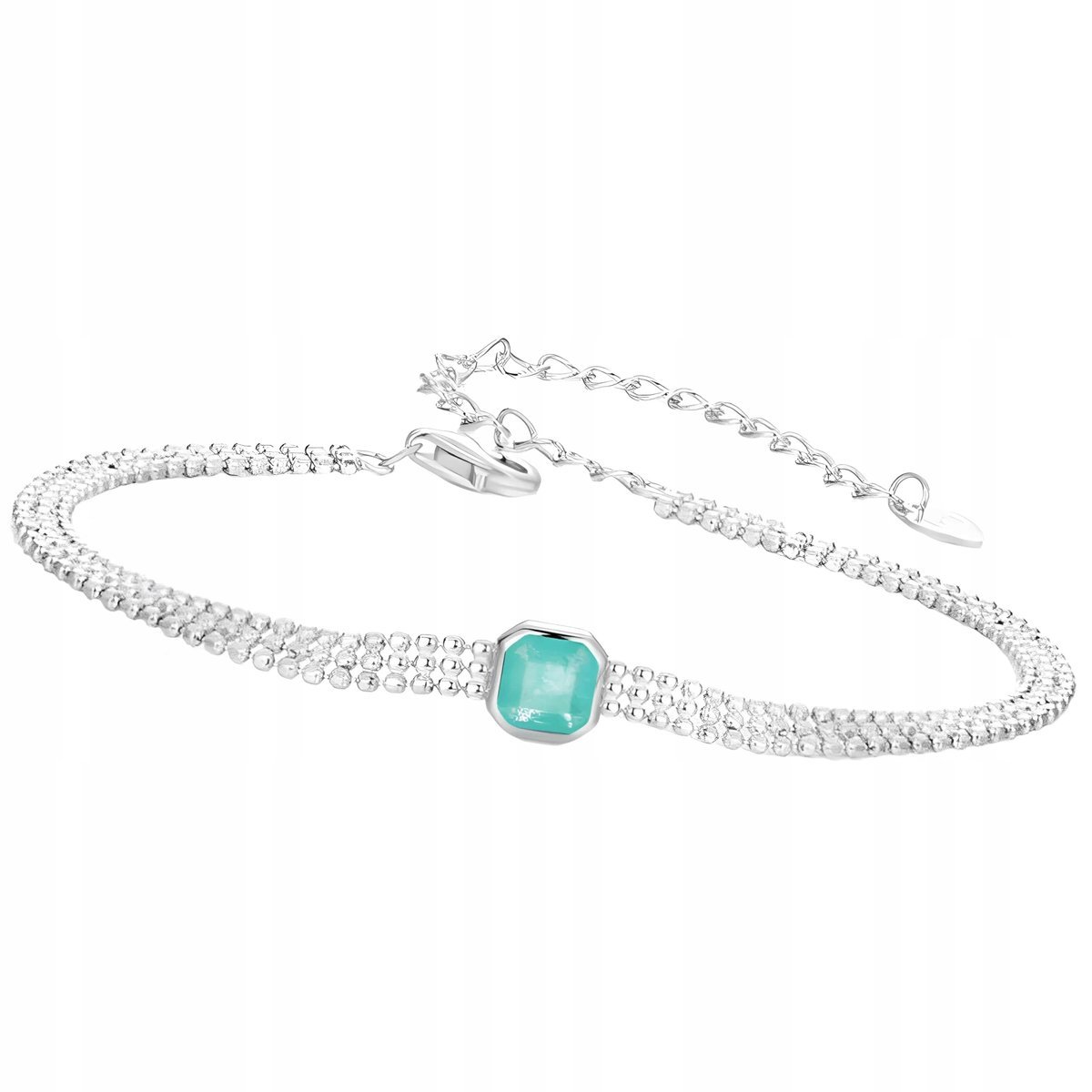 Bransoletka Srebrna Bransoletka Damska Turkusowy Kamień Srebro 925 Trusky