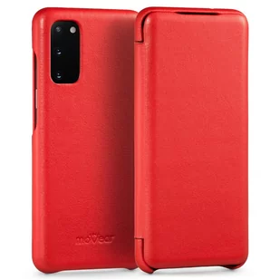 moVear flipSide S - Skórzane etui do Samsung Galaxy S20 (6.2") | Pokrowiec slim case, Skóra naturalna nappa (Czerwony) - Etui i futerały do telefonów - miniaturka - grafika 1