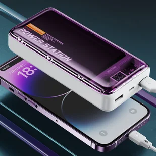 WEKOME WP-351 Vanguard Series - Power bank 20000 mAh PD 20W + QC 22.5W (Fioletowy / Przezroczysty) - Powerbanki - miniaturka - grafika 8