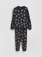 Moda i Uroda OUTLET - Reserved - Dwuczęściowa piżama ze świątecznym motywem - granatowy - miniaturka - grafika 1
