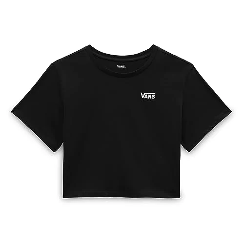 Vans Damska koszulka Little Drop V SS Crop, czarna, XL, Czarny, XL