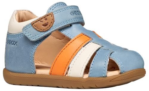 Geox Baby Boy B MACCHIA sandały chłopięce, LT Sky/pomarańczowe, 21 EU