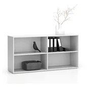 Regały biurowe - B2B Partner Regał biurowy LAYERS, długi, 2 półki, 1582 x 400 x 777, biały 611507 - miniaturka - grafika 1