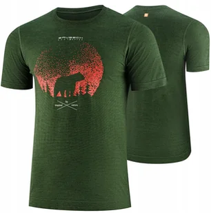 SS1265M Koszulka męska z krótkim rękawem OUTDOOR WOOL PRO ciemnozielony XL - NIEDZWIEDŹ 4 - Koszulki męskie - miniaturka - grafika 1