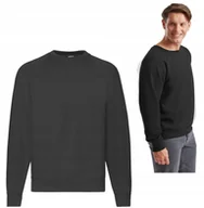 Bluzy męskie - Bluza Męska Średnio Gruba FRUIT of the LOOM Raglan Classic 62216 CZARNA XL - miniaturka - grafika 1