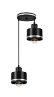 Lampy sufitowe - Candellux Wama lampa wisząca 2-punktowa czarna/chrom 32-00477 32-00477 - miniaturka - grafika 1