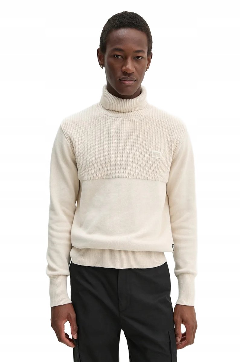 G STAR RAW SWETER MĘSKI BEŻOWY W DWA PIKI BAWEŁNIANY L 6BA