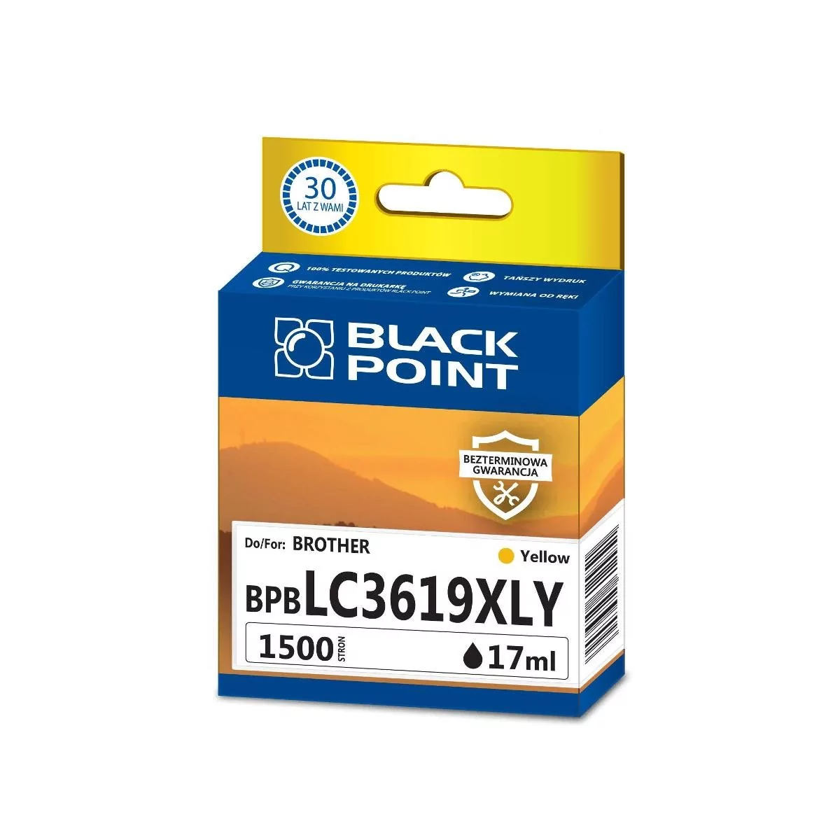 BlackPoint Tusz zgodny z Brother LC1619XLY Żółty produkcji Black Point 1500 stron BPBLC3619XLY
