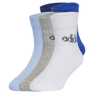 adidas LINEAR KIDS ANKLE SOCKS 5pP, skarpetki męskie Unisex dzieci, ciemny niebieski/team royal blue/glow niebieski/średni szary wrzos, - Skarpetki męskie - miniaturka - grafika 1