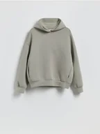 Bluzy męskie - Reserved - Gładka bluza z kapturem - jasnozielony - miniaturka - grafika 1