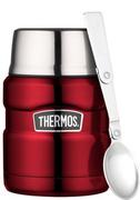 Termosy - Thermos Termos na jedzenie 470 ml z łyżką czerwony - miniaturka - grafika 1