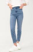 Spodnie damskie - Dopasowane damskie jeansy w kolorze niebieskim z wysokim stanem D-AGNES 4, Kolor niebieski jeans, Rozmiar 25-30, PATROL - Primodo.com - miniaturka - grafika 1