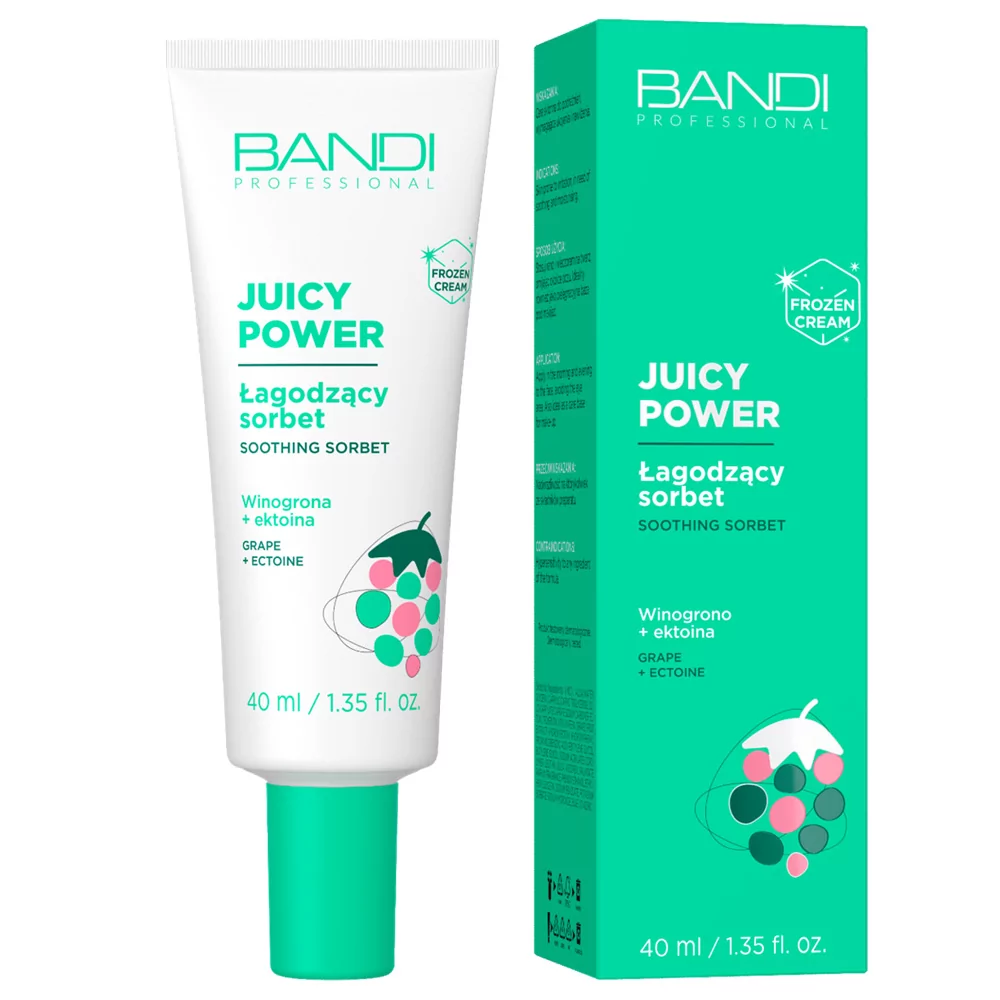 Bandi Juicy Power, łagodzący sorbet do twarzy, winogrona + ectoina, 40ml