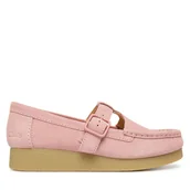 Półbuty damskie - Półbuty Clarks WallabeeEVOBar 26184614 Różowy - miniaturka - grafika 1