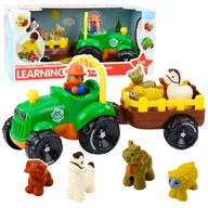 Samochody i pojazdy dla dzieci - Traktor Z Napędem Interaktywny Zwierzątka Przyczepa Dźwięki Światła LEAN Toys - miniaturka - grafika 1