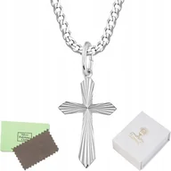 Biżuteria dla dzieci - NASZYJNIK SREBRNY KRZYŻ KOMUNIA CHRZEST SREBRO 925 - miniaturka - grafika 1
