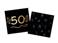 Dekoracje i nakrycia stołu na imprezę - Serwetki na pięćdziesiąte urodziny czarne - 33 cm - 16 szt. - miniaturka - grafika 1