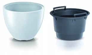 Prosperplast Doniczka z wkładem Heos DBHEM400 biała AP_219522 - Donice - miniaturka - grafika 1