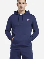 Bluzy męskie - Bluza z kapturem męska ocieplana Reebok Identity Small Logo Fleece Hoodie 100202877 M Granatowa (1200143505960). Bluzy z kapturem męskie - miniaturka - grafika 1