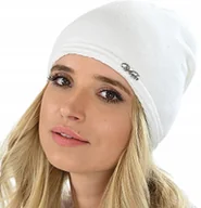 Czapki damskie - POLSKA Elegancka CIEPŁA Czapka Damska ZIMOWA ZDOBIONA biały - miniaturka - grafika 1