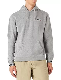 Schott NYC Męska bluza z kapturem, szary (Heat.Grey), L - Bluzy męskie - miniaturka - grafika 1